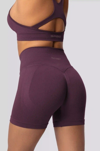 Spaio PUSH-UP PRO formende nahtlose Shorts Fitness hoher Bund plum