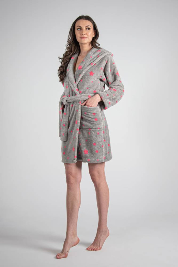 673 Stars Forex Kurzer Bademantel für Damen - grau