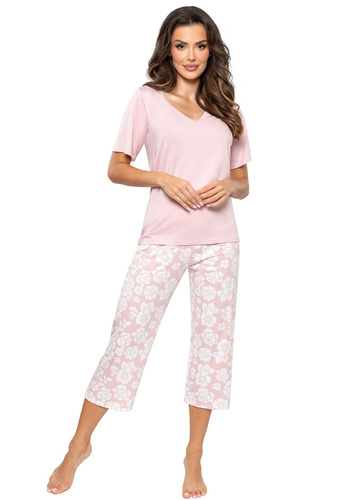 Rosalia 3/4 Donna Damenpyjama - Rosa