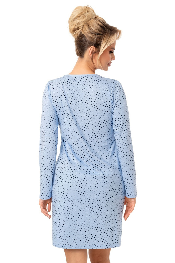 Donna Star Nachthemd, blau – Baumwolle, lange Ärmel, verpackt in einer Plastiktüte