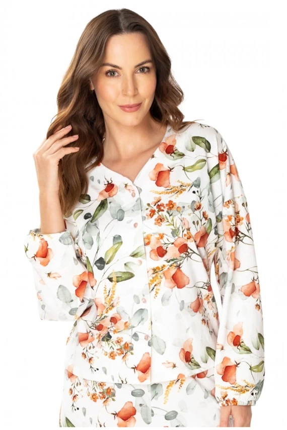 86667 Marcella Pyjama-Bluse Möwen-Print mit Blumen