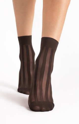 G 1194 Vibe Damensocken Fiore 20 den mocca – Streifenmuster, elegant