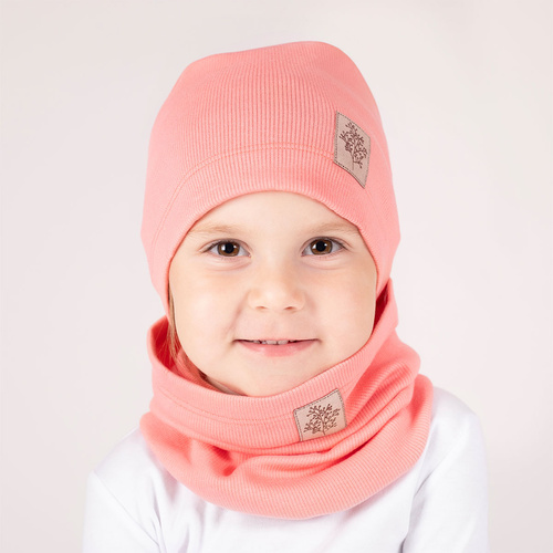 141282 Nicol Mütze + Schal-Set – Koralle