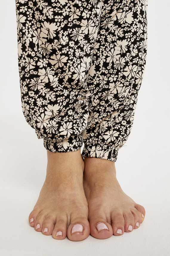 Guyana Damenpyjamas langarm, lange Hose Italian Fashion - schwarz/print