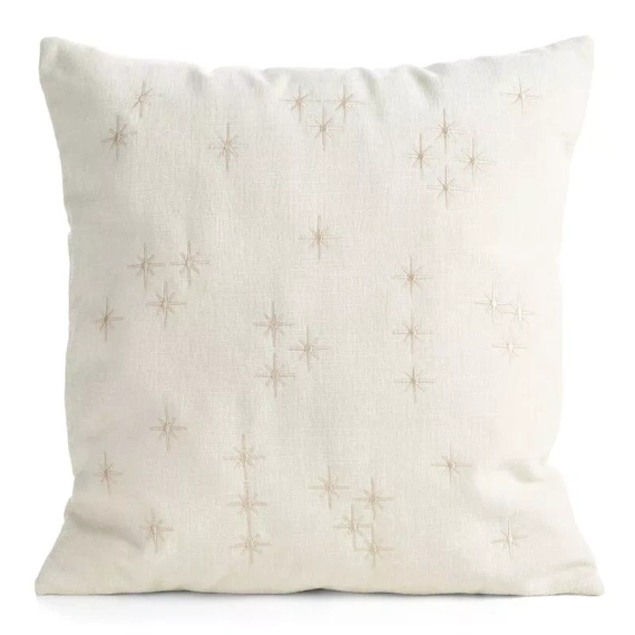 CHP308 Eurofirany Weihnachtskissenbezug 45x45 mit 3D-Pailletten Sternen beige