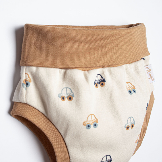 Nicol 222087 Baby-Bloomers 2er-Pack aus Baumwolle, cremefarben und mit Autos-Motiv