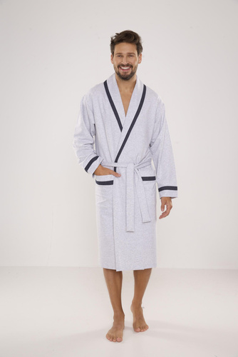 564 Bruno Herren Bademantel De Lafense - hell melange 