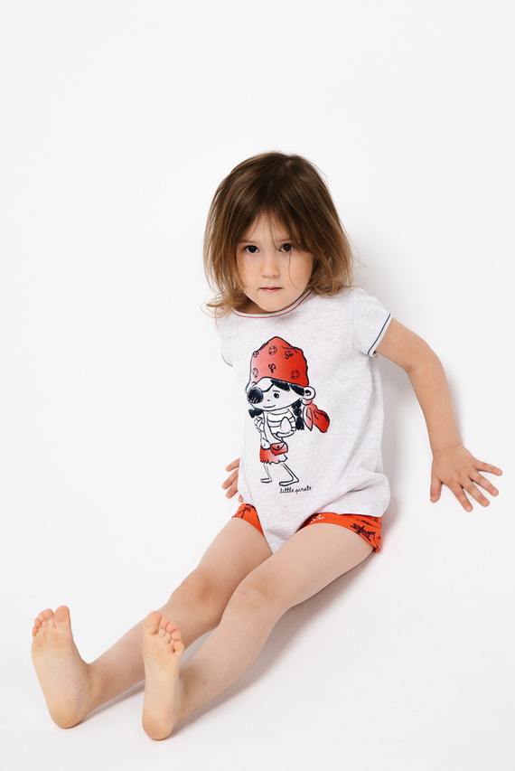 Marina Mädchen-Schlafanzug Italian Fashion - hell melange