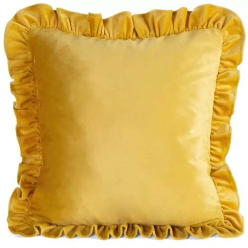 Kissenbezug Brenda 45x45 Salbei Samt Eurofirany Volant mustard