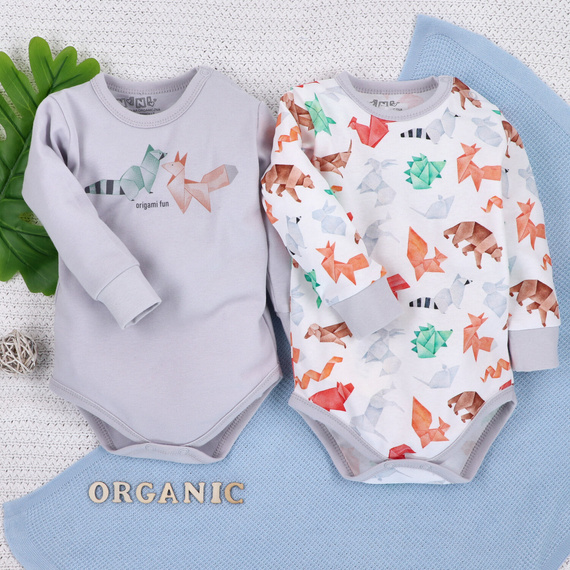 ABN-5383 Lustiger Origami-Body aus Bio-Baumwolle Nini