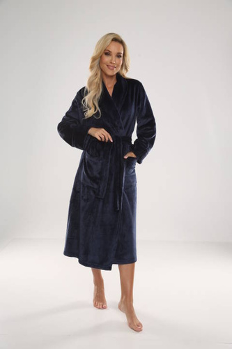 628 Abigail Long Forex Damen Bademantel - navy blau