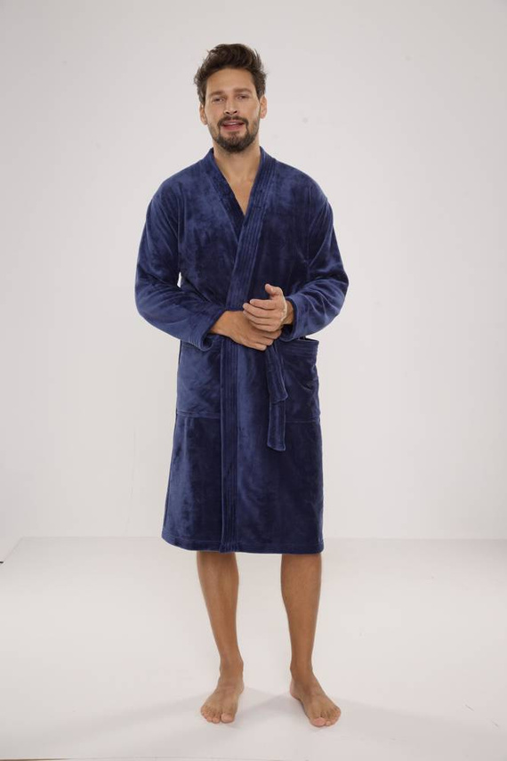 391 Hugo Herren Bademantel De lafense - Denim