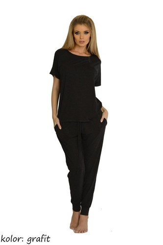 524 Paula Damen Schlafanzug De Lafense - graphit