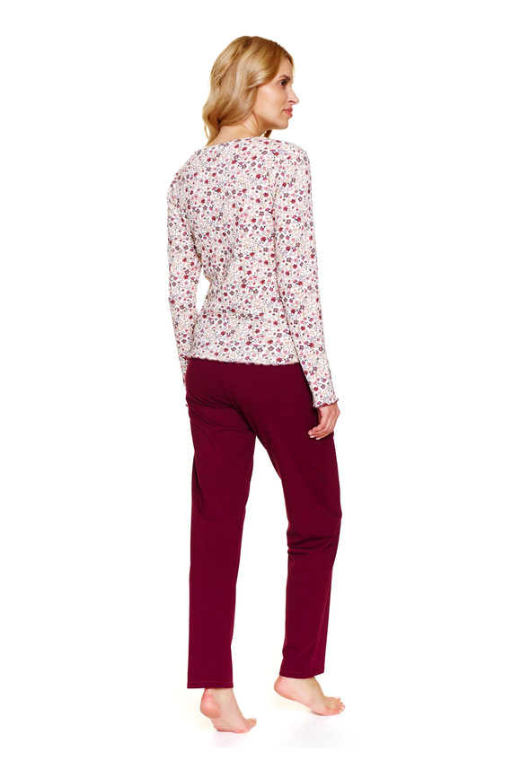 7307 Doctor Nap – Damen-Pyjama in Übergröße mit Reißverschluss | 95 % Baumwolle, polnische Produktion – Flores