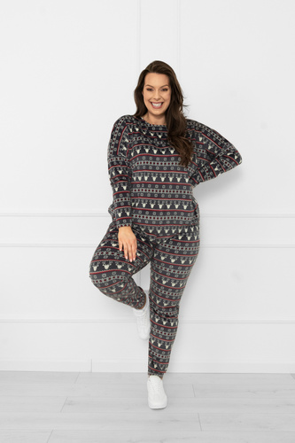 Damenset Navara - Fleeceset im Weihnachtsmuster mit Rentier Italian Fashion - graphit 