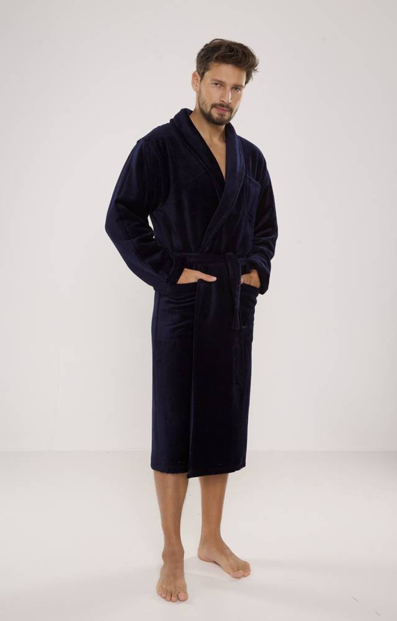 803 / 819 Zwillingsfrottee-Herrenbademantel Forex - alle navy blue (dunkelblau)