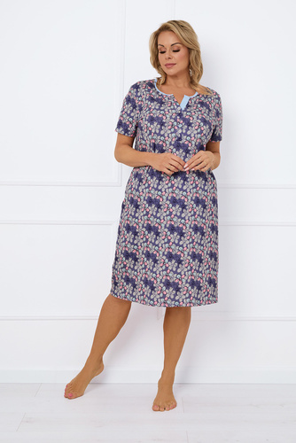 Carbonia ungeknöpft Nachthemd, kurze Ärmel Italienische Mode - Druck