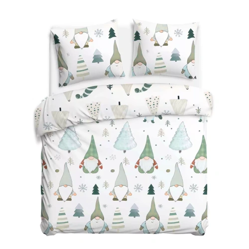 31516/1 Weihnachts-Flanellbettwäsche Flanelove Darymex grau rot – Set 100 % Baumwolle, warm und weich