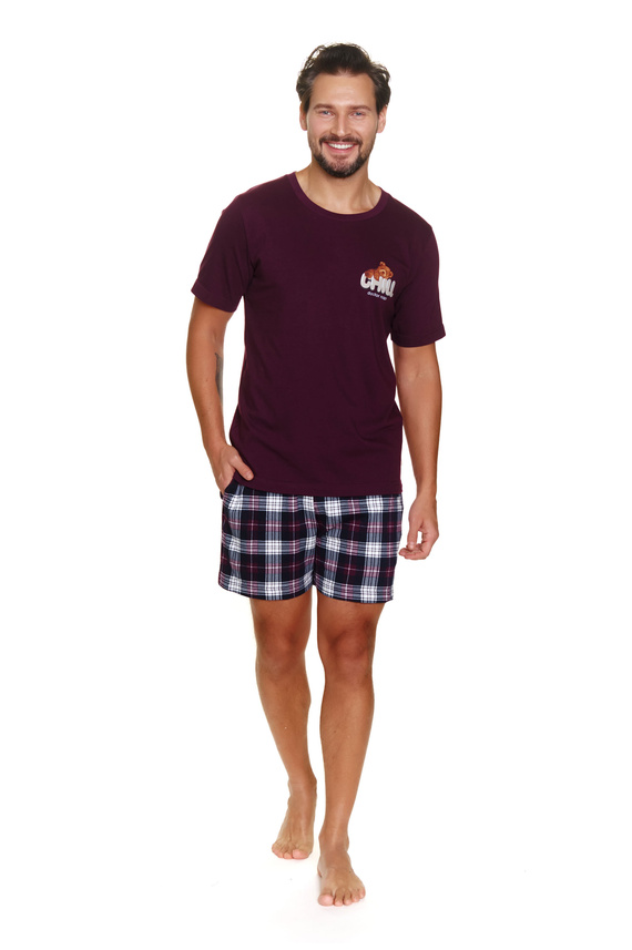 7201 „Chill“ Doctor Nap Herrenpyjama – Burgunderrot