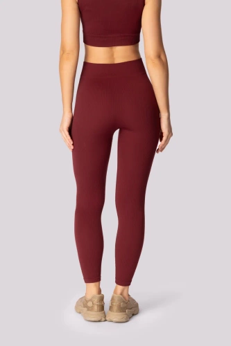 Gerippte Damenleggings Mona Burgund