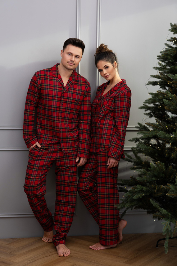 Damenpyjama Dayana Sensis – Flanell, lang, kariert