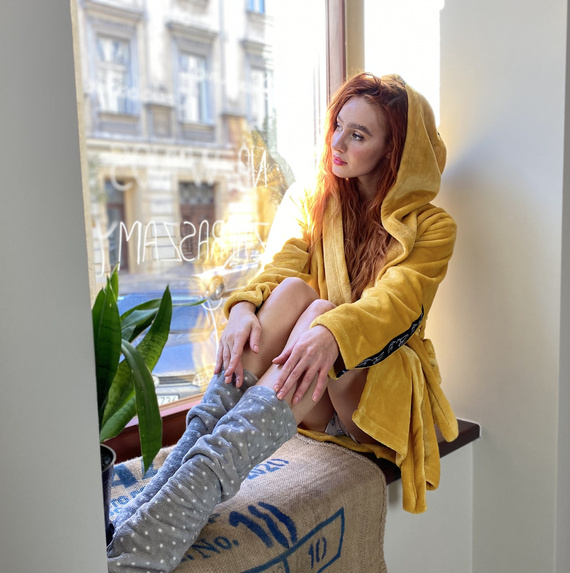 626 Abigail Damen Kurzer Morgenmantel Forex - Honig