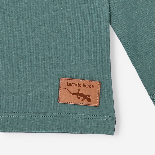 KAR-1020 Jungen-Langarmbluse Lagarto Verde grün – Baumwolle mit Elasthan, polnische Produktion