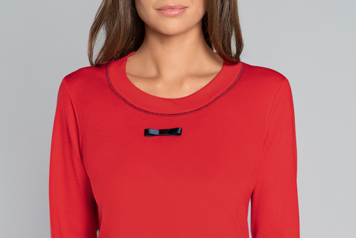 Izera Damen Schlafanzug langarm, lange Hose Italian Fashion - rot/print