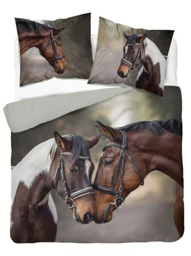 4990 Eine 3D-Mikrofaserbettwäsche mit Pferdemotiv – Detexpol