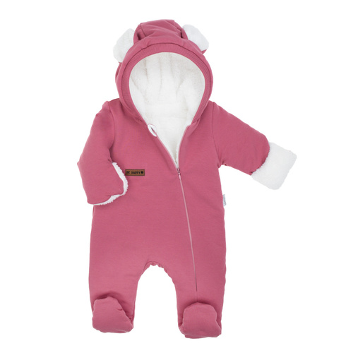 216270 Lala Nicol Trainingsanzug-Strampler – rosa Babyoverall mit Ohren, Größe 56-68