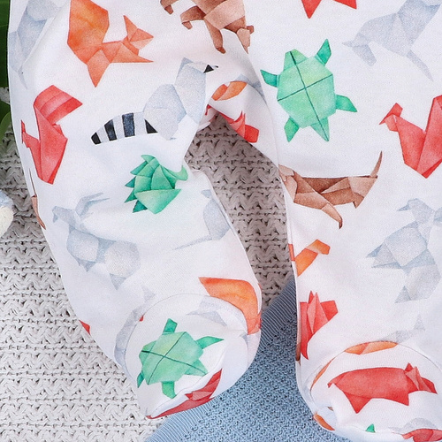 ABN-5390 Lustige Origami-Schlafanzüge aus Bio-Baumwolle mit Nini-Print