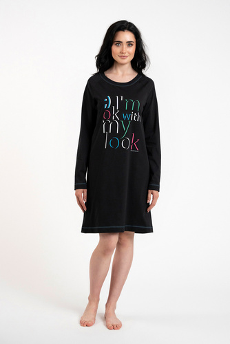 Olza Nachthemd Italian Fashion - schwarz