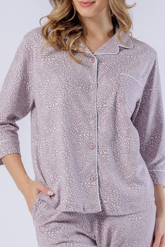 1546 Luiza Leveza Cappuccino Damen-Pyjama mit Reißverschluss