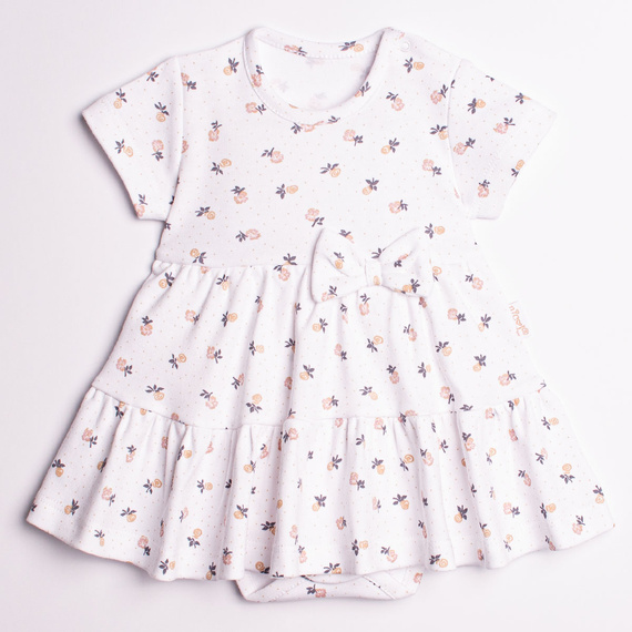 Nicol 220159 Baby Kleid-Body Mädchen Baumwolle Blumen mit Volans