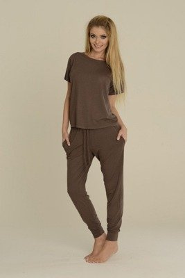 524 Paula Damen Schlafanzug De Lafense - mocca