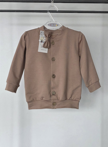 Kinder-Set Leon Bambarillo Beige Baumwolle mit Fliege und Knöpfen