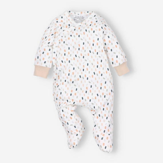 ABN-5327/KRE Umschlagstrampler aus Bio-Baumwolle Nini creme