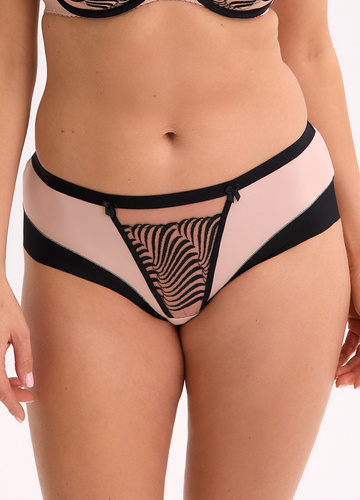 Gaia Ivana GFP 1327 Damen-Slip – Schwarz und Rosa, Spitze, Komfort und Stil