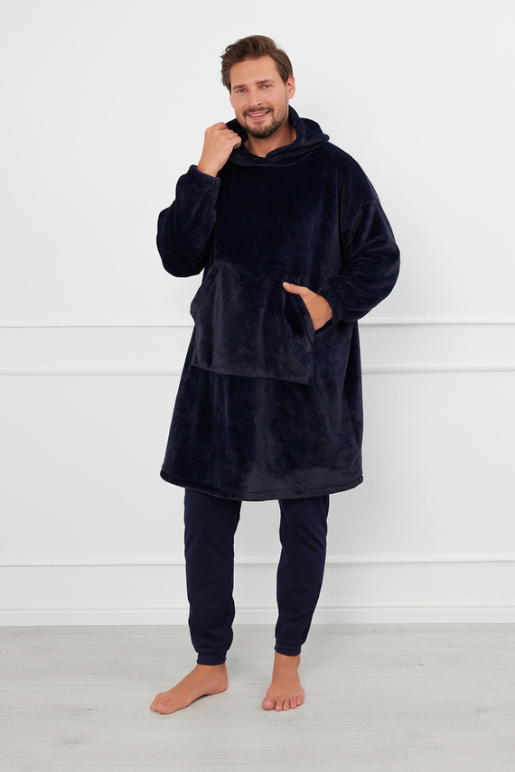 Forio Deckenbluse mit Kapuze unisex Italienische Mode - navy blau