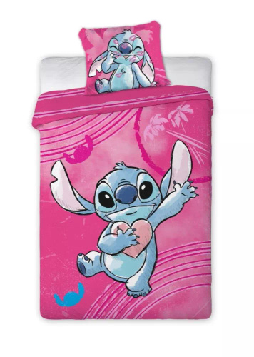 Lilo und Stitch süße rosa Baumwollbettwäsche | Disney | Kinderbettwäsche von Jerry Fabrics