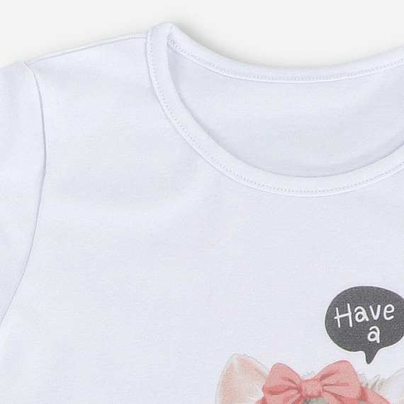 KAR-4008/BIA Mädchen-T-Shirt mit kurzen Ärmeln Lagarto Verde weiß