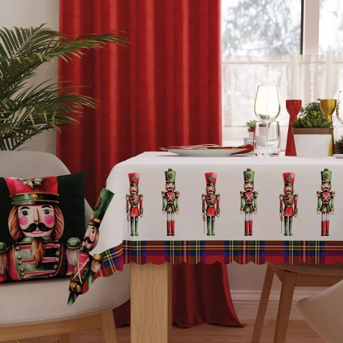 PBN279 Nussknacker Weihnachtstischdecke Marquisette