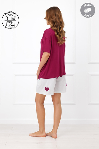 Italian Fashion Kioga Damenpyjama Viskose Mega Soft Shorts mit Herzen