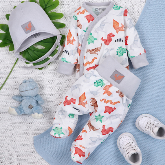 ABN-5390 Lustige Origami-Schlafanzüge aus Bio-Baumwolle mit Nini-Print