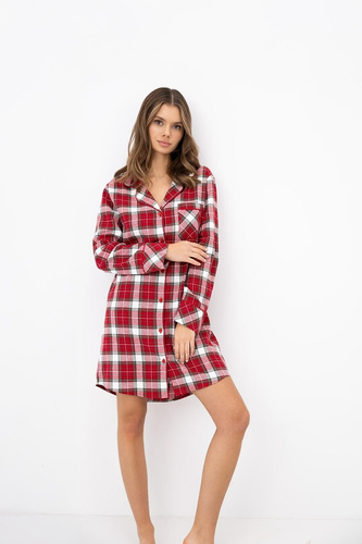 Sensis Clariel Damen-Flanellhemd 100% Baumwolle Rot kariert