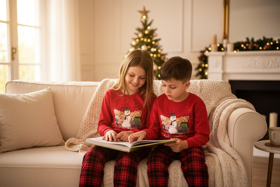 593/171 966/171 Winter-Cornette-Jungenpyjama – Weihnachten, Rot, Baumwolle