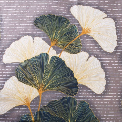 31510/2 Flanell-Bettwäsche Darymex Flanell beige grüne Ginkgoblätter – Set, 100 % Baumwolle, warm und weich