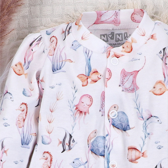 ABN-5482 Underwater World Nini Babykaftan – Bio-Baumwolle, bequeme Druckknöpfe