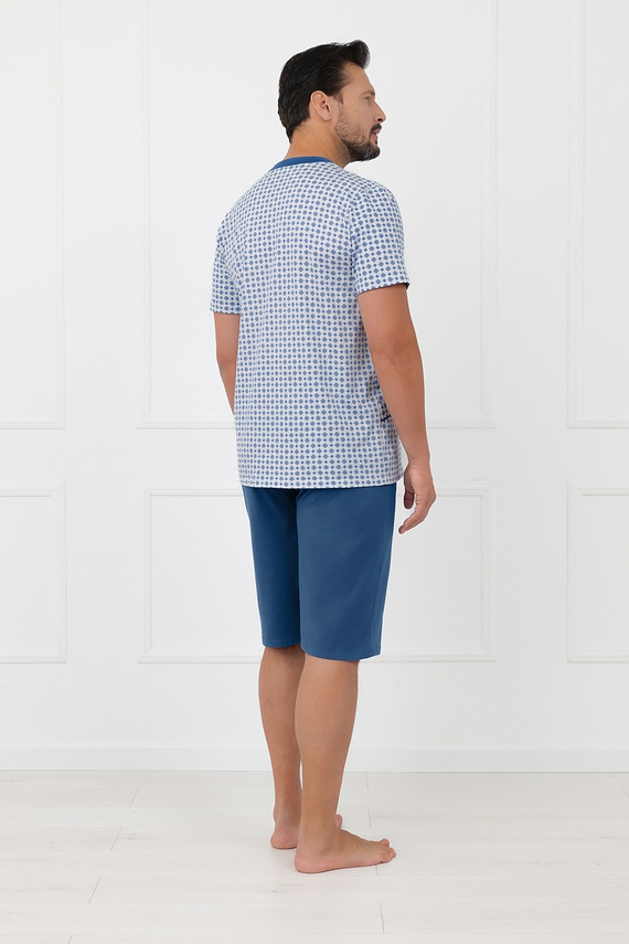 Herren-Pyjama Homer Italian Fashion aus Baumwolle, kurz, zum Öffnen