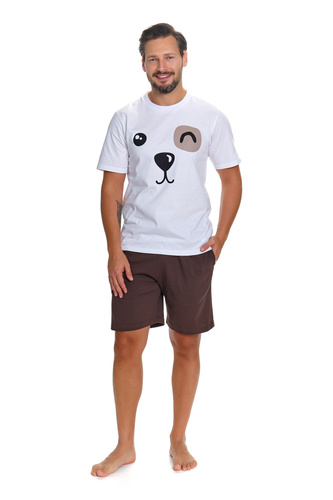 Doctor Nap 7410 Herrenpyjama 100% Baumwolle mit Shorts